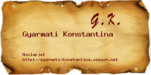 Gyarmati Konstantina névjegykártya